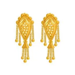 p.c. chandra jewellers Filigree-Design Yellow Gold Drop Earrings-picture-36