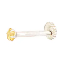 eloish 925 Sterling Silver Cubic Zirconia-Studded Nosepin-picture-42