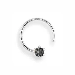 jewelyaari Sterling Silver Cubic Zirconia-Studded Nosepin-picture-15