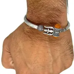 jewelyaari Sterling Silver Trishool Tribal Kada-picture-17