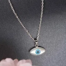 clara 925 Sterling Silver Evil Eye Marquise Pendant with Chain-picture-39