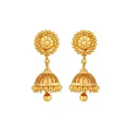 joyalukkas Yellow Gold Floral-Design Jhumka Earrings-picture-50