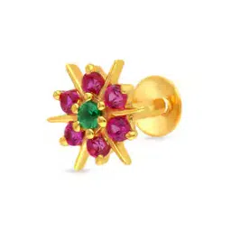 Yellow Gold Stone-Studded Nose Pin-image-56