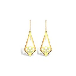 dishis Yellow Gold Geometric-Design Drop Earrings-picture-28