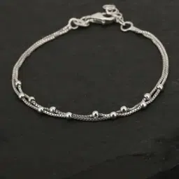 vanbelle VANB056 Silver-Plated Beaded Link Bracelet-picture-22