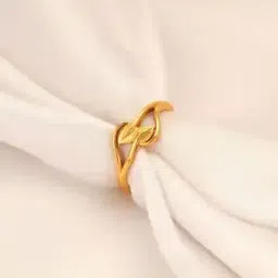 giva 925 Sterling Silver Gold-Plated Leaf Design Ring-picture-29