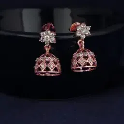 giva 925 Sterling Silver Rose Gold-Plated Jhumka Earrings-picture-40