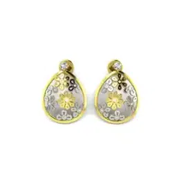 avsar Yellow Gold Diamond Stud Earrings-picture-32