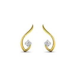 avsar Yellow Gold Diamond Stud Earrings-picture-30