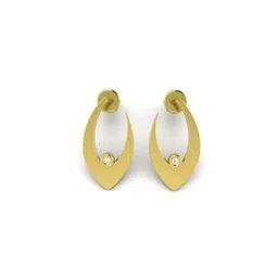 avsar Yellow Gold Stone-Studded Stud Earrings-picture-32