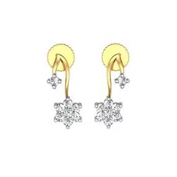avsar Yellow Gold Stone-Studded Stud Earrings-picture-34