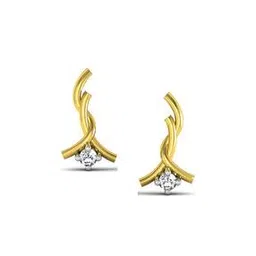 avsar Yellow Gold Stone-Studded Stud Earrings-picture-17