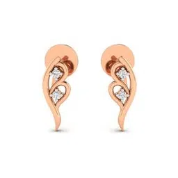 avsar Yellow Gold Stone-Studded Stud Earrings-picture-16