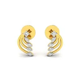 avsar Yellow Gold Stone-Studded Stud Earrings-picture-10