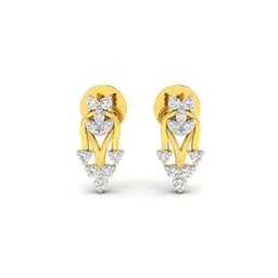 avsar Yellow Gold Stone-Studded Stud Earrings-picture-45
