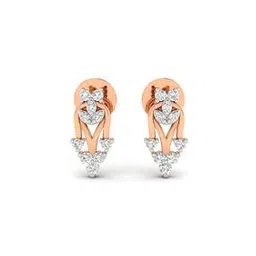 avsar Yellow Gold Rose-Gold-Plated Stone-Studded Stud Earrings-picture-28
