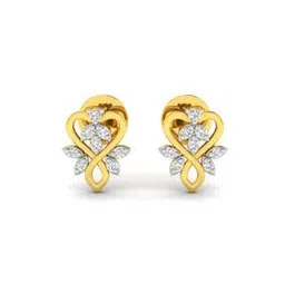 avsar Yellow Gold Stone-Studded Stud Earrings-picture-27