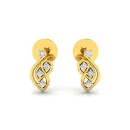 avsar Yellow Gold Stone-Studded Stud Earrings-picture-14
