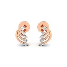 avsar Yellow Gold Rose-Gold-Plated Stone-Studded Stud Earrings-picture-20