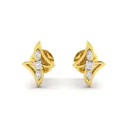 avsar Yellow Gold Stone-Studded Stud Earrings-picture-42