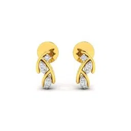 avsar Yellow Gold Stone-Studded Stud Earrings-picture-41
