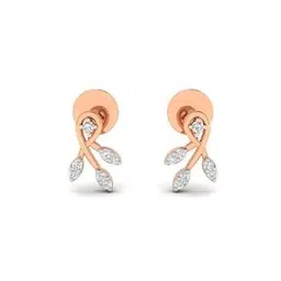 avsar Yellow Gold Rose-Gold-Plated Stone-Studded Stud Earrings-picture-20