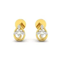 avsar Yellow Gold Stone-Studded Stud Earrings-picture-42