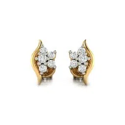 avsar Yellow Gold Zirconia Stud Earrings-picture-53