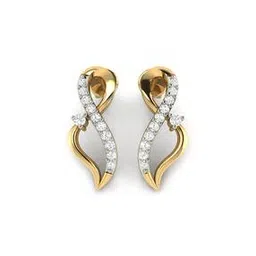 avsar Yellow Gold American Diamond Stud Earrings-picture-41