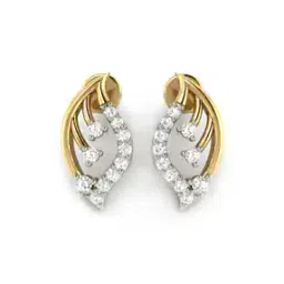 avsar Yellow Gold American Diamond Stud Earrings-picture-14
