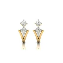 avsar Yellow Gold American Diamond Stud Earrings-picture-13