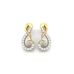 avsar Yellow Gold Diamond Stud Earrings-picture-15