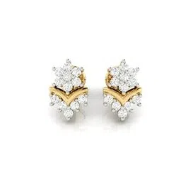 avsar Yellow Gold Diamond Stud Earrings-picture-26