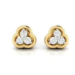 avsar Yellow Gold Diamond Stud Earrings-picture-47