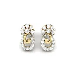 avsar Yellow Gold Diamond Stud Earrings-picture-46