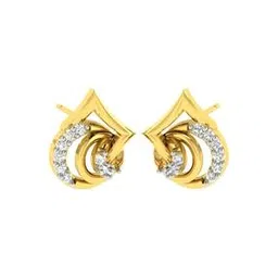 avsar Yellow Gold Zirconia Stud Earrings-picture-24