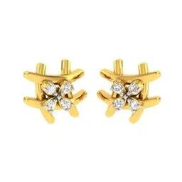 avsar Yellow Gold American Diamond Stud Earrings-picture-31