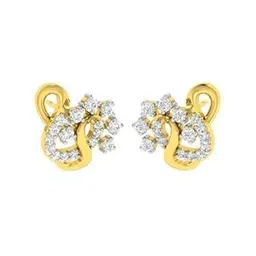 avsar Yellow Gold Diamond Stud Earrings-picture-36
