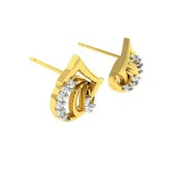 avsar Yellow Gold Stone-Studded Stud Earrings-picture-30