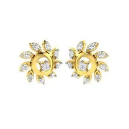 avsar Yellow Gold Stone-Studded Stud Earrings-picture-39