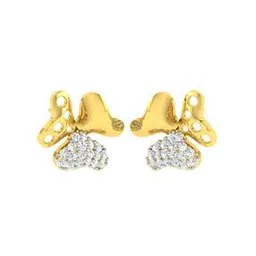 avsar Yellow Gold Stone-Studded Stud Earrings-picture-36