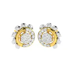 avsar Yellow Gold Stone-Studded Stud Earrings-picture-29