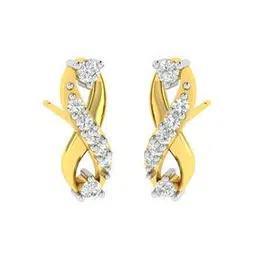 avsar Yellow Gold Stone-Studded Stud Earrings-picture-27