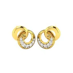 avsar Yellow Gold Stone-Studded Stud Earrings-picture-19