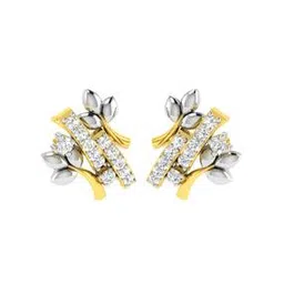 avsar Yellow Gold Stone-Studded Stud Earrings-picture-41