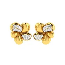 avsar Yellow Gold Stone-Studded Stud Earrings-picture-10