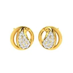 avsar Yellow Gold Stone-Studded Stud Earrings-picture-48