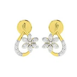 avsar Yellow Gold Stone-Studded Stud Earrings-picture-32