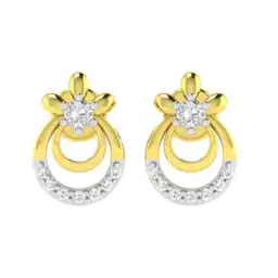 avsar Yellow Gold Stone-Studded Stud Earrings-picture-35