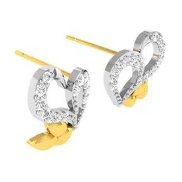 avsar Yellow Gold Stone-Studded Stud Earrings-picture-16